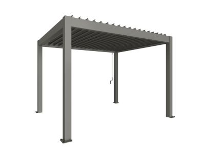 Pergola biolimatique autoportante 6 x 3 manuelle acier coloris gris quartz Biohort