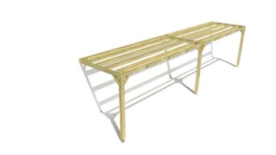 Pergola bois - 10m x 2m - adossée - sens largeur - livraison comprise