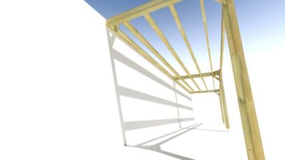 Pergola bois - 10m x 2m - adossée - sens largeur - livraison comprise