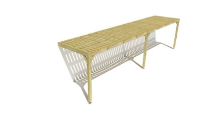 Pergola bois - 10m x 2m - adossée - sens largeur - platelage bois - livraison comprise