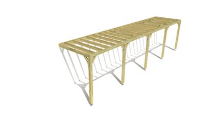 Pergola bois - 10m x 2m - adossée - sens profondeur - livraison comprise