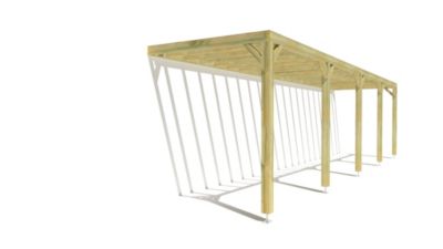 Pergola bois - 10m x 2m - adossée - sens profondeur - livraison comprise