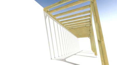 Pergola bois - 10m x 2m - adossée - sens profondeur - livraison comprise