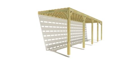 Pergola bois - 10m x 2m - adossée - sens profondeur - platelage bois - livraison comprise