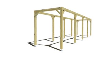 Pergola bois - 10m x 2m - indépendante - cadre simple - livraison comprise