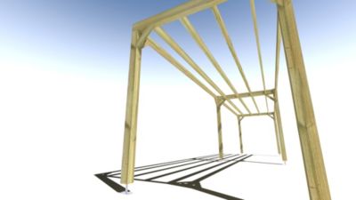 Pergola bois - 10m x 2m - indépendante - sens largeur - livraison comprise