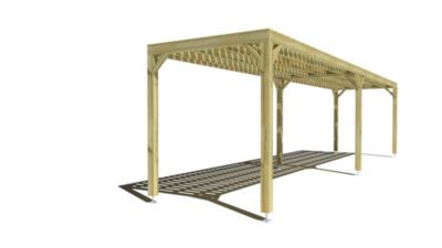 Pergola bois - 10m x 2m - indépendante - sens largeur - platelage bois - livraison comprise