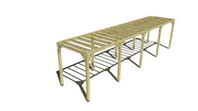 Pergola bois - 10m x 2m - indépendante - sens profondeur - livraison comprise