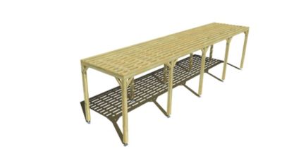 Pergola bois - 10m x 2m - indépendante - sens profondeur - platelage bois - livraison comprise