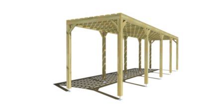 Pergola bois - 10m x 2m - indépendante - sens profondeur - platelage bois - livraison comprise