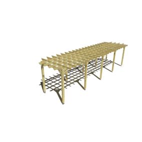 Pergola bois - 10m x 2m - indépendante - style retro - livraison comprise