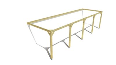 Pergola bois - 10m x 3m - adossée - cadre simple - livraison comprise