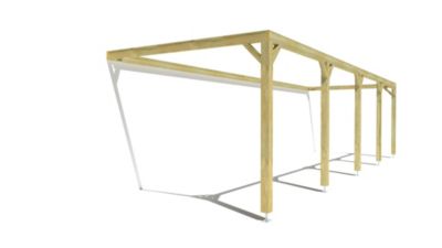 Pergola bois - 10m x 3m - adossée - cadre simple - livraison comprise