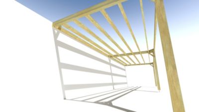 Pergola bois - 10m x 3m - adossée - sens largeur - livraison comprise