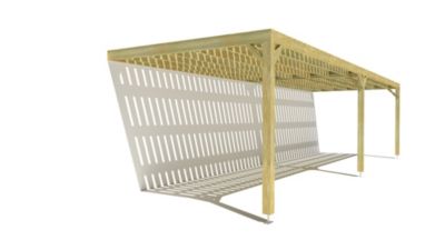 Pergola bois - 10m x 3m - adossée - sens largeur - platelage bois - livraison comprise