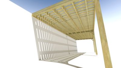 Pergola bois - 10m x 3m - adossée - sens largeur - platelage bois - livraison comprise