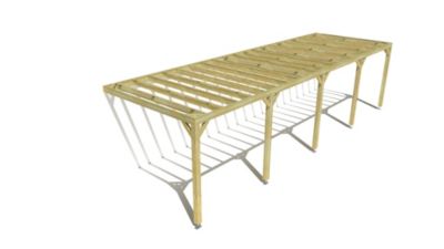 Pergola bois - 10m x 3m - adossée - sens profondeur - livraison comprise