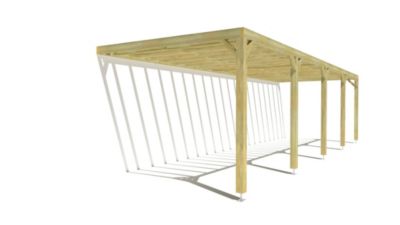 Pergola bois - 10m x 3m - adossée - sens profondeur - livraison comprise