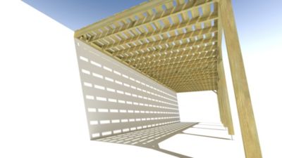 Pergola bois - 10m x 3m - adossée - sens profondeur - platelage bois - livraison comprise