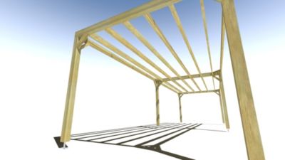 Pergola bois - 10m x 3m - indépendante - sens largeur - livraison comprise