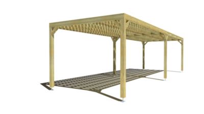 Pergola bois - 10m x 3m - indépendante - sens largeur - platelage bois - livraison comprise