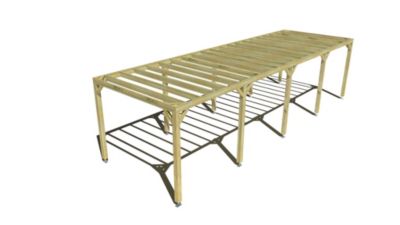 Pergola bois - 10m x 3m - indépendante - sens profondeur - livraison comprise