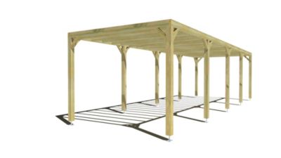 Pergola bois - 10m x 3m - indépendante - sens profondeur - livraison comprise