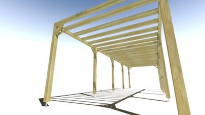 Pergola bois - 10m x 3m - indépendante - sens profondeur - livraison comprise