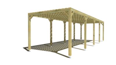 Pergola bois - 10m x 3m - indépendante - sens profondeur - platelage bois - livraison comprise