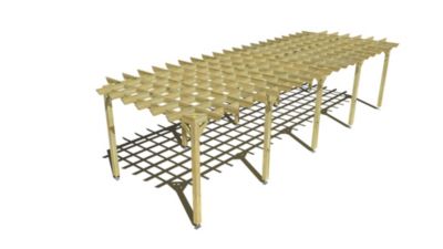 Pergola bois - 10m x 3m - indépendante - style retro - livraison comprise