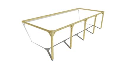 Pergola bois - 10m x 4m - adossée - cadre simple - livraison comprise