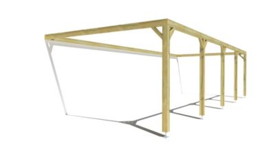 Pergola bois - 10m x 4m - adossée - cadre simple - livraison comprise