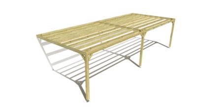 Pergola bois - 10m x 4m - adossée - sens largeur - livraison comprise