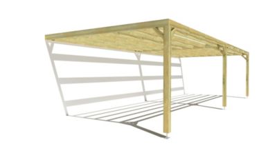 Pergola bois - 10m x 4m - adossée - sens largeur - livraison comprise