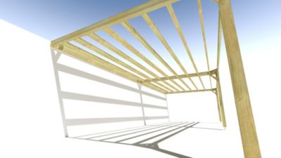 Pergola bois - 10m x 4m - adossée - sens largeur - livraison comprise