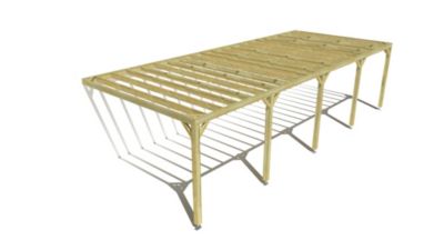 Pergola bois - 10m x 4m - adossée - sens profondeur - livraison comprise