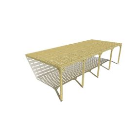 Pergola bois - 10m x 4m - adossée - sens profondeur - platelage bois - livraison comprise