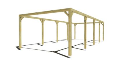 Pergola bois - 10m x 4m - indépendante - cadre simple - livraison comprise