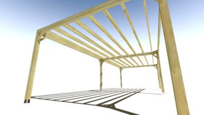 Pergola bois - 10m x 4m - indépendante - sens largeur - livraison comprise