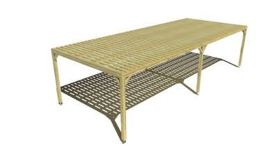 Pergola bois - 10m x 4m - indépendante - sens largeur - platelage bois - livraison comprise