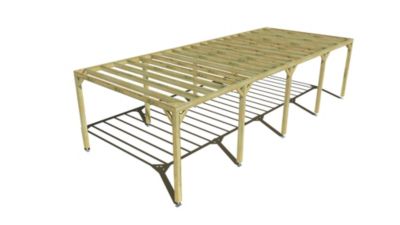 Pergola bois - 10m x 4m - indépendante - sens profondeur - livraison comprise