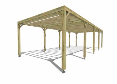 Pergola bois - 10m x 4m - indépendante - sens profondeur - livraison comprise