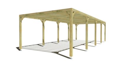 Pergola bois - 10m x 4m - indépendante - sens profondeur - livraison comprise