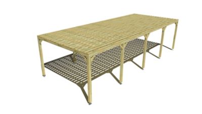 Pergola bois - 10m x 4m - indépendante - sens profondeur - platelage bois - livraison comprise