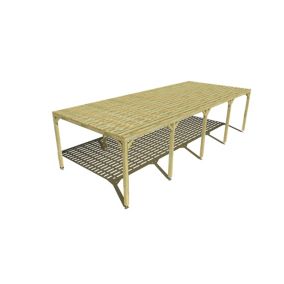 Pergola bois - 10m x 4m - indépendante - sens profondeur - platelage bois - livraison comprise