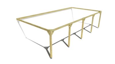 Pergola bois - 10m x 5m - adossée - cadre simple - livraison comprise