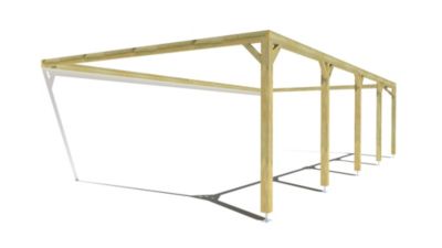 Pergola bois - 10m x 5m - adossée - cadre simple - livraison comprise