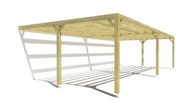 Pergola bois - 10m x 5m - adossée - sens largeur - livraison comprise