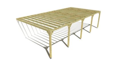 Pergola bois - 10m x 5m - adossée - sens profondeur - livraison comprise