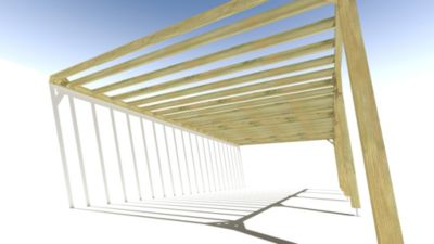 Pergola bois - 10m x 5m - adossée - sens profondeur - livraison comprise